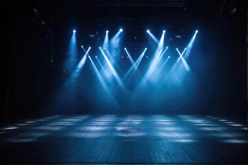 Empty Stage with Dramatic Spotlight Illumination