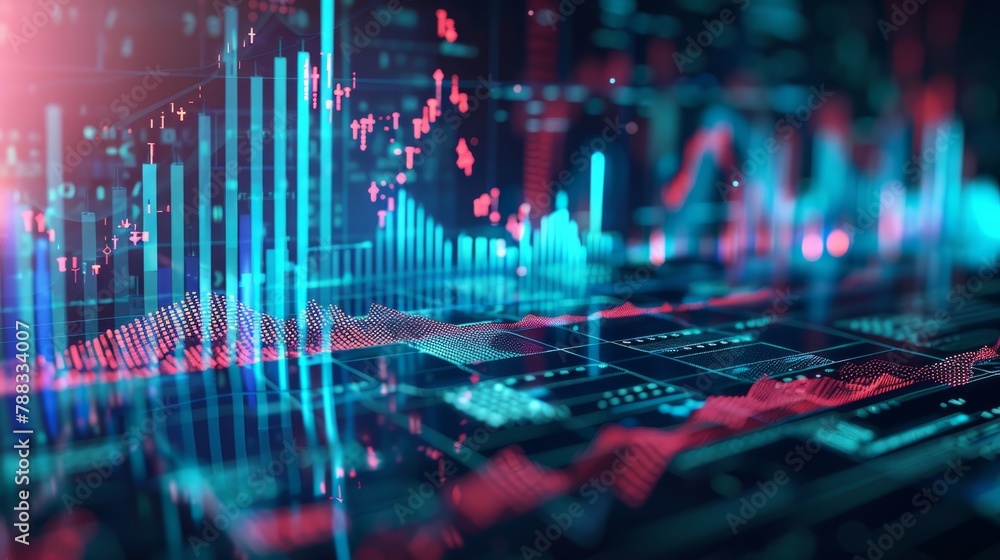 Poster generative ai image of business audit stock financial finance management on analysis data strategy w