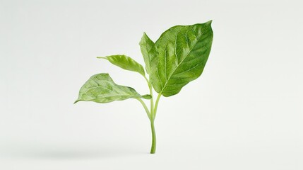 green leaf sprout isolated on white background. ecology and sustainability hyper realistic 