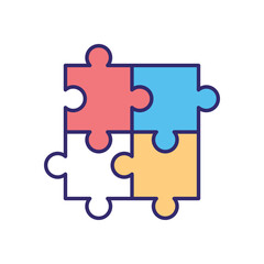 Obraz premium Puzzle vector icon