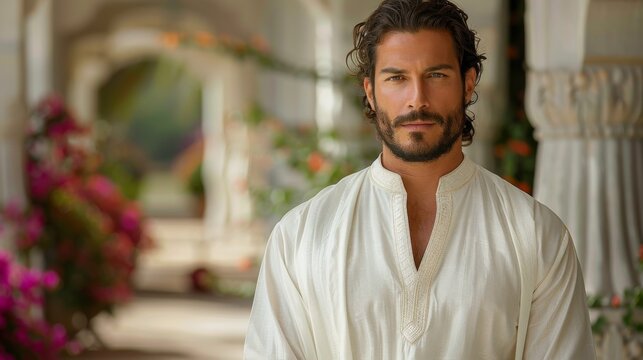 man in absolutely stunning white Kurta shalwar