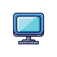 Personal computer monitor icon vector illustration