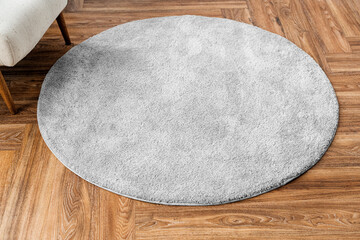 Round rug png transparent mockup living room essential