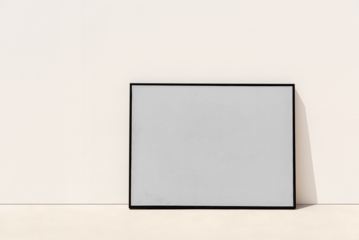 Picture frame mockup png leaning against the wall