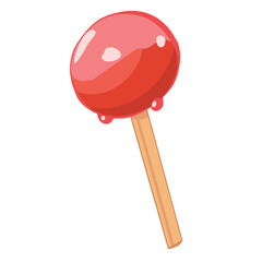 Red lollipop cartoon on white background vector illustration