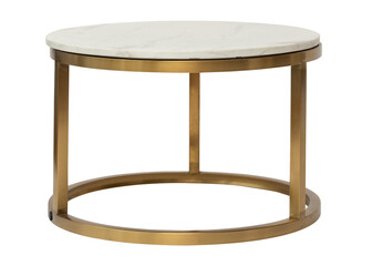 Fancy side table png mockup in brass and marble