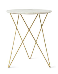 Fancy side table png mockup in brass and marble