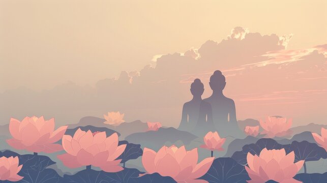 Alignment with Higher Self Among Ascending Lotuses