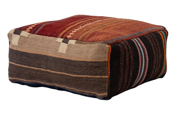 Moroccan pouf mockup png floor pillow in upcycled rugs