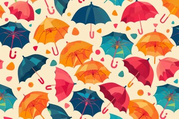 Fototapeta na wymiar umbrellas pattern illustration