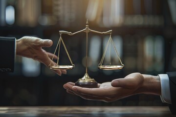 Peacemaker Pose A lawyer mediates a dispute between two parties, bringing calm and reason to the table