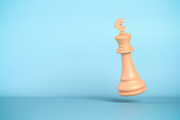Business Strategy Concept: Chess piece with euro sign.