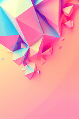 Vertical LowPoly Trendy Banner with copyspace.