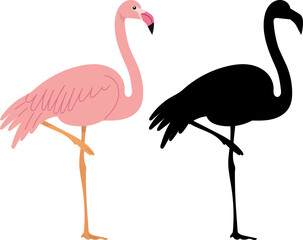 pink flamingo on white background vector