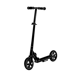 scooter silhouette on white background vector