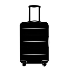 suitcase silhouette on white background vector