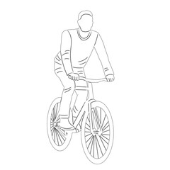 Naklejka premium man on a bicycle sketch on a white background vector