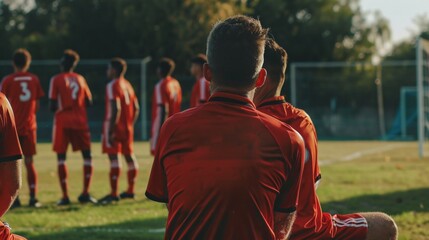 Fototapeta premium Kids Team On A Football Pitch