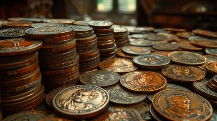 Old Money Coins  - obrazy, fototapety, plakaty