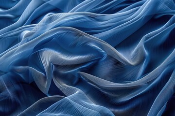 Abstract blue background, wave, veil and velvet texture,blue smoke abstract background close up with some smooth lines in the middle, Smoke background
