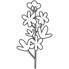 Flowers branch drawing summer design.
