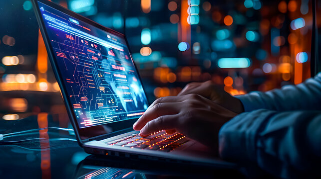 Photo of guy hands arms working front back end programming indoors workstation workshop home