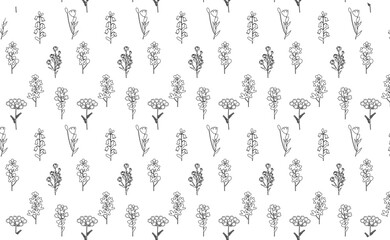 Rectangle background with flowers drawing summer design.
