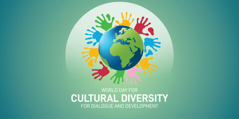 World Day for Cultural Diversity for Dialogue and Development creative concept banner, poster, social media post, greetings card, flyer, festoon etc. 