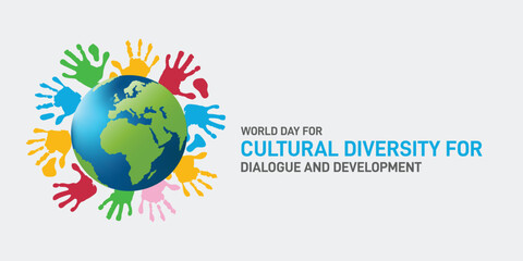 World Day for Cultural Diversity for Dialogue and Development creative concept banner, poster, social media post, greetings card, flyer, festoon etc. 