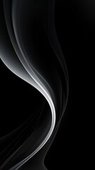 Abstract white waves on black background wallpaper for phone