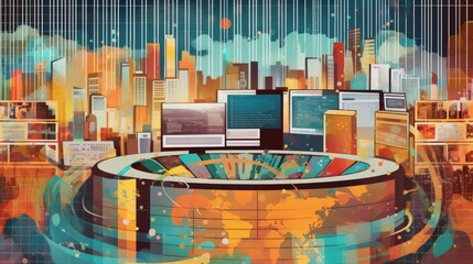 Data journalism illustration depicting the use AI generated