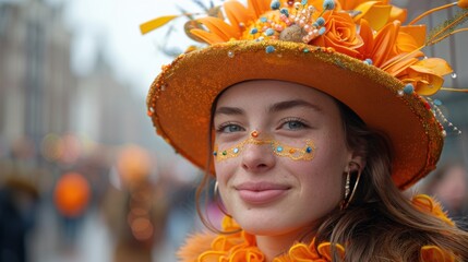 Happy Kings Day in Netherlands, Group of People in Orange clothes