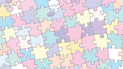 Colorful jigsaw Puzzle. Square seamless Pattern. Endl