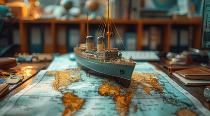 Model Ship on Map