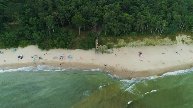 Beach Baltic Sea Lukecin Plaza Morze Baltyckiea Aerial View Poland