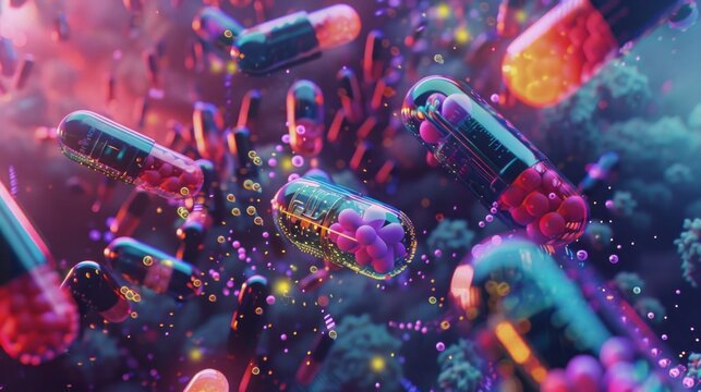 AI-Core Driven Stream of 3D-Rendered Pills