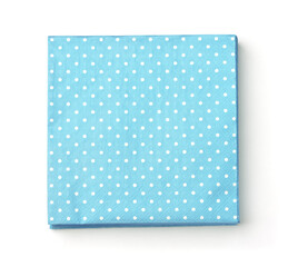 Top view of stacked blue dot paper napkins