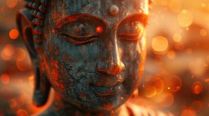 Buddha Statue With Red Eyes