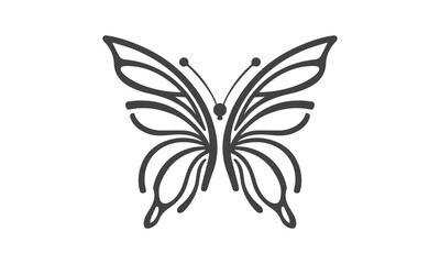 Fototapeta na wymiar Abstract Line Butterfly Logo