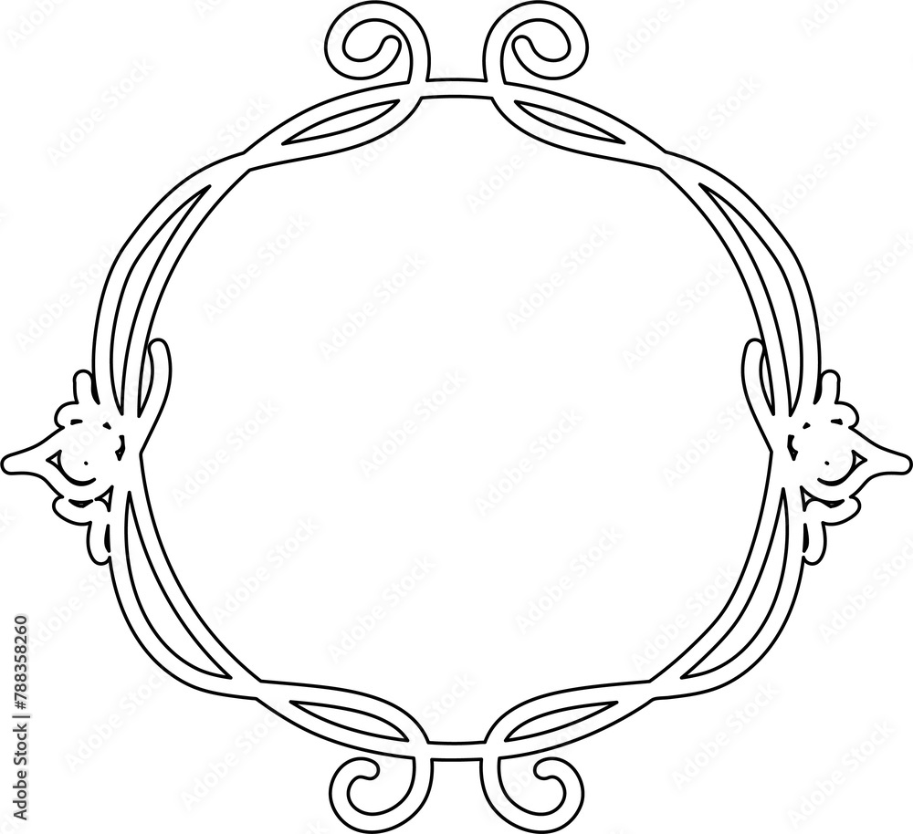 Wall mural circle frame drawing. decoration for card, poster, banner