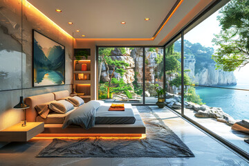 Cliffside Bedroom with Ocean View for Sleep Tourism