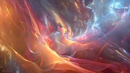 Symphony Of Ethereal Melodies Visualized As Ribbons Of Light Weaving Through An Abstract Realm Of...