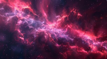 Cosmic splendor captured in vivid hues of a nebula, a celestial phenomenon in digital art - obrazy, fototapety, plakaty