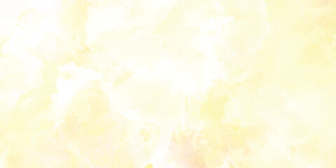 Watercolor background. Abstract light pastel yellow background. Clouds effect marble background.