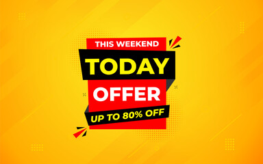 Today Offer Discount banner. Offer sale banner vector template. Sale label and discounts background, Discount Promotion marketing poster design for web and Social. Vector Illustration.