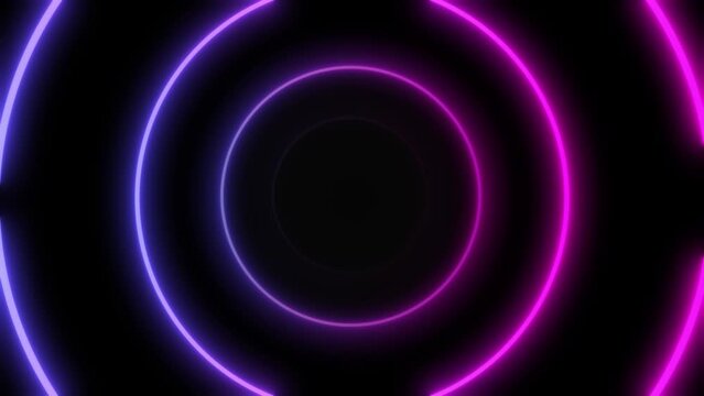 Loop purple abstract seamless background animation fluorescent ultraviolet light 4k glowing line Abstract background web neon circle pattern LED screens projection technology