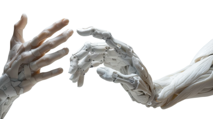 Hands reaching out to touch On isolated transparent PNG background