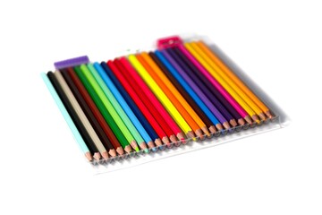 Pencils colorful on white background with isolated concept.