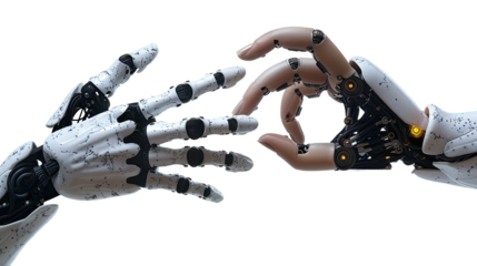 Hands reaching out to touch On isolated transparent PNG background