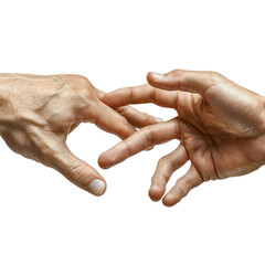 Gesture series hands symbolically form a heart On isolated transparent PNG background